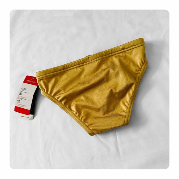 ★ NWT Speedo Men's Solid One Brief - Gold ★ - Picture 8 of 13